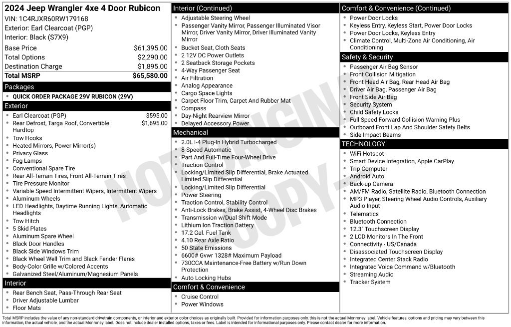 Used 2024 Jeep Wrangler Unlimited Rubicon 4xe AWD/4WD image 4