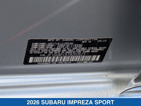 Certified 2026 Subaru Impreza 2.0i Sport AWD/4WD image 38
