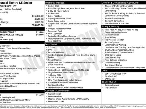Used 2020 Hyundai Elantra SE w/ Cargo Package (C1) image 24