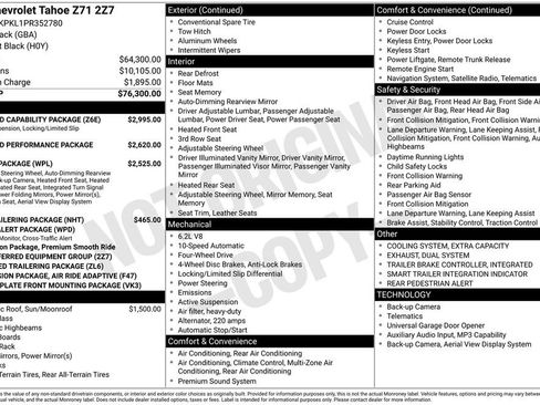 Used 2023 Chevrolet Tahoe Z71 w/ Off-Road Capability Package AWD/4WD image 3