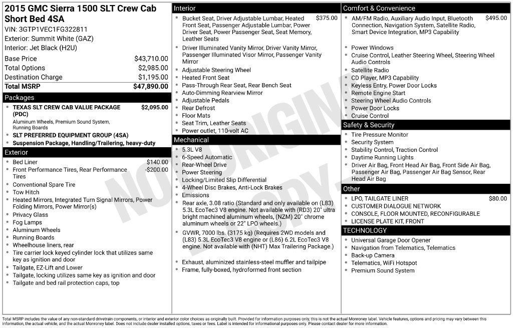 Used 2015 GMC Sierra 1500 SLT RWD image 6