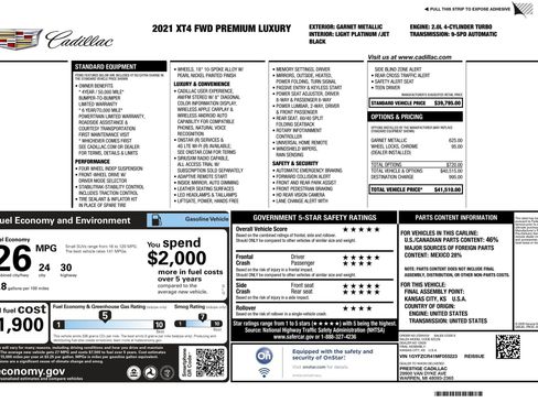 Certified 2021 Cadillac XT4 Premium Luxury image 2