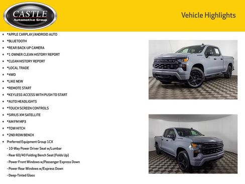 Used 2024 Chevrolet Silverado 1500 Custom w/ Dark Appearance Package AWD/4WD image 3