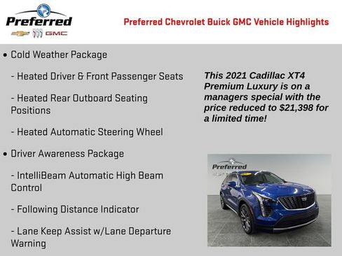 Certified 2021 Cadillac XT4 Premium Luxury w/ Cold Weather Package image 2