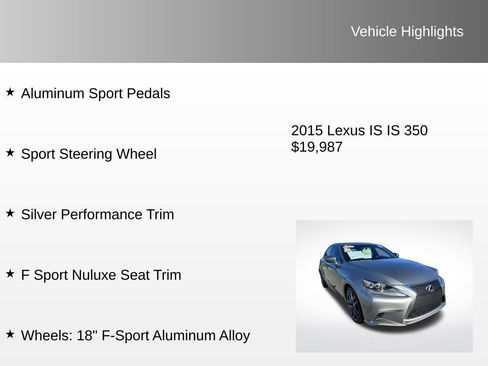Used 2015 Lexus IS 350 w/ F-Sport Package image 24