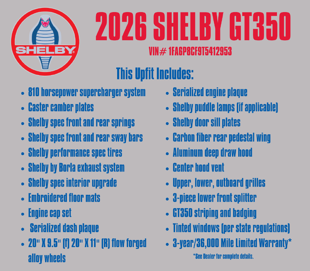 New 2026 Ford Mustang GT Premium w/ GT Performance Package RWD image 5