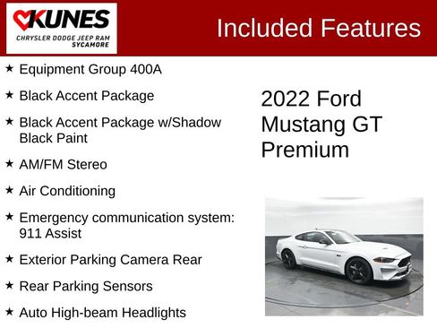 Used 2022 Ford Mustang GT Premium w/ Black Accent Package RWD image 3