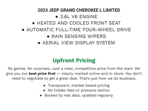 Used 2023 Jeep Grand Cherokee L Limited w/ Luxury Tech Group II AWD/4WD image 2