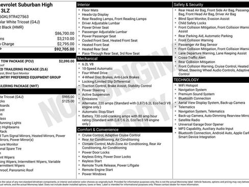 New 2026 Chevrolet Suburban High Country w/ Sun And Tow Package AWD/4WD image 25