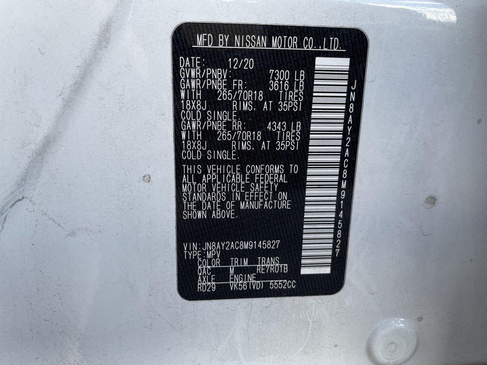 Used 2021 Nissan Armada SV w/ Cargo Package RWD image 14