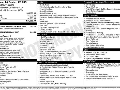 New 2026 Chevrolet Equinox RS w/ Safety and Technology Package AWD/4WD image 25