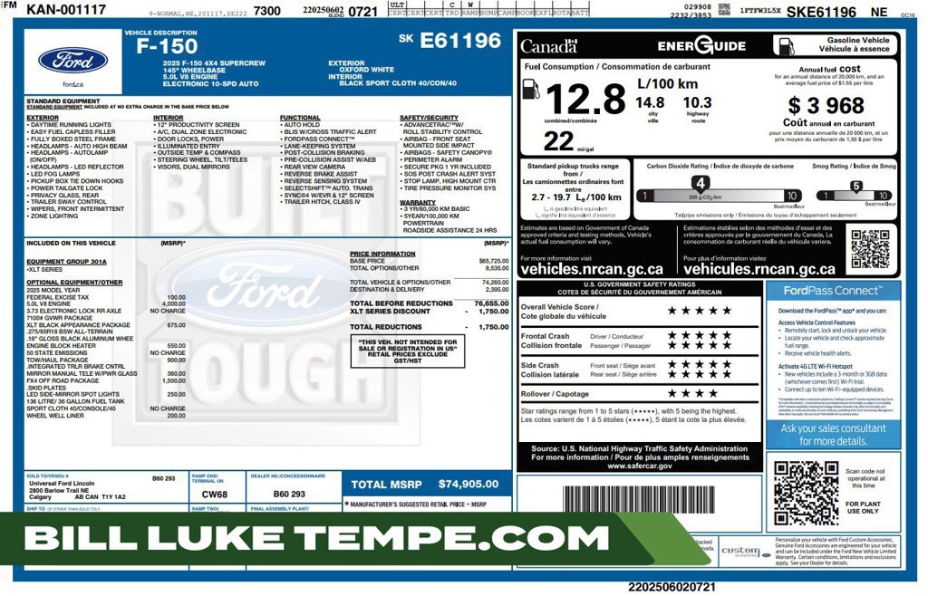 Used 2025 Ford F150 XLT w/ Equipment Group 301A Standard AWD/4WD image 1