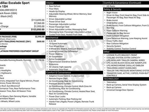 Used 2024 Cadillac Escalade Sport Platinum w/ LPO, ONYX Package AWD/4WD image 3