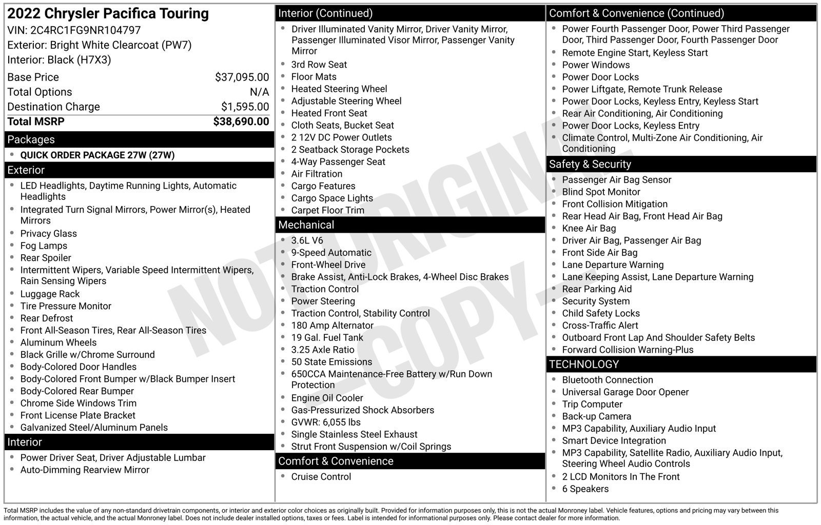 Used 2022 Chrysler Pacifica Touring FWD image 4