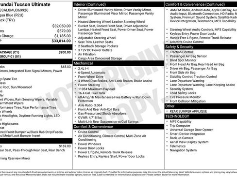 Used 2021 Hyundai Tucson Ultimate w/ Cargo Package FWD image 36