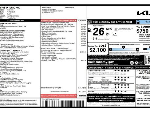 Used 2024 Kia Seltos SX w/ SX Sunroof Package AWD/4WD image 3