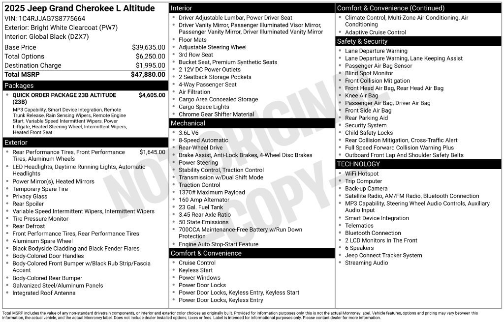 Certified 2025 Jeep Grand Cherokee L Laredo RWD image 9