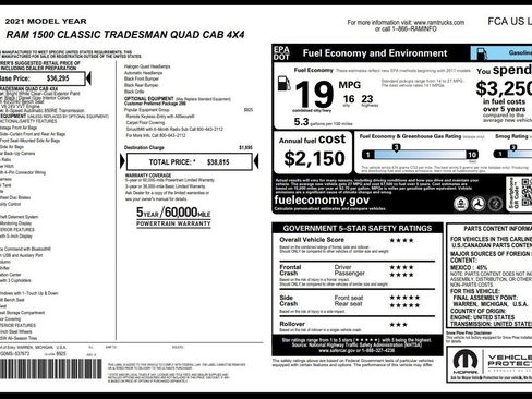 Used 2021 RAM 1500 Tradesman w/ Popular Equipment Group AWD/4WD image 5
