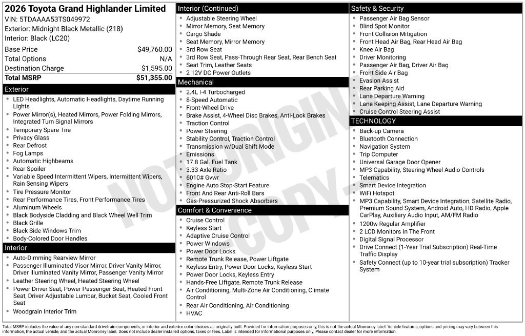 Used 2026 Toyota Grand Highlander FWD image 24