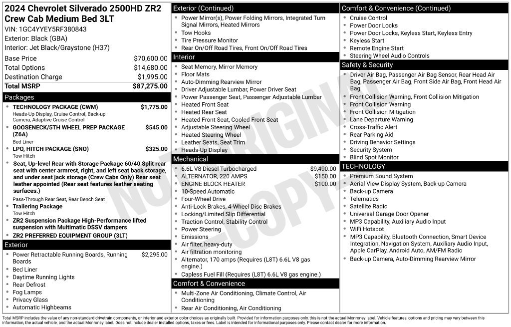 Used 2024 Chevrolet Silverado 2500 ZR2 w/ Technology Package AWD/4WD image 31