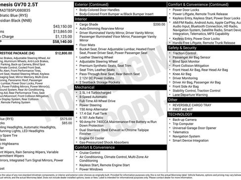 Used 2023 Genesis GV70 2.5T w/ Sport Prestige Package AWD/4WD image 1
