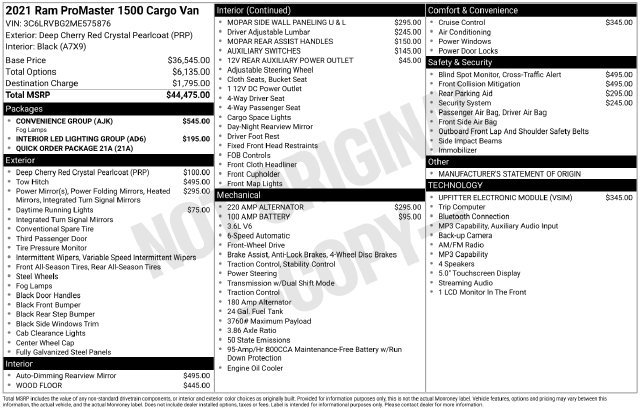 Used 2021 RAM ProMaster 1500 w/ Convenience Group FWD image 11
