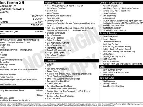 Used 2018 Subaru Forester 2.5i w/ Alloy Wheel Package image 2