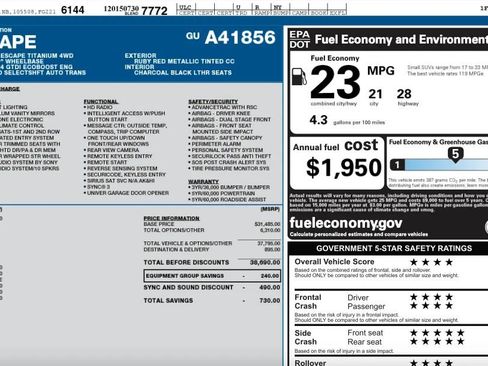 Used 2016 Ford Escape Titanium w/ Equipment Group 301A image 2