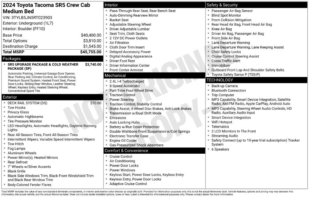 Used 2024 Toyota Tacoma SR5 AWD/4WD image 10