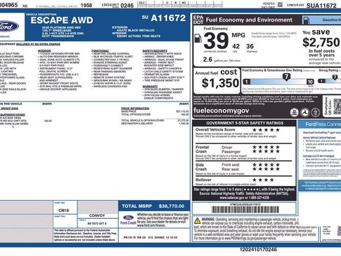 Certified 2025 Ford Escape Platinum AWD/4WD image 33