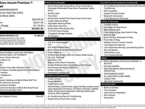 Certified 2022 Subaru Ascent Premium w/ Convenience Package image 28