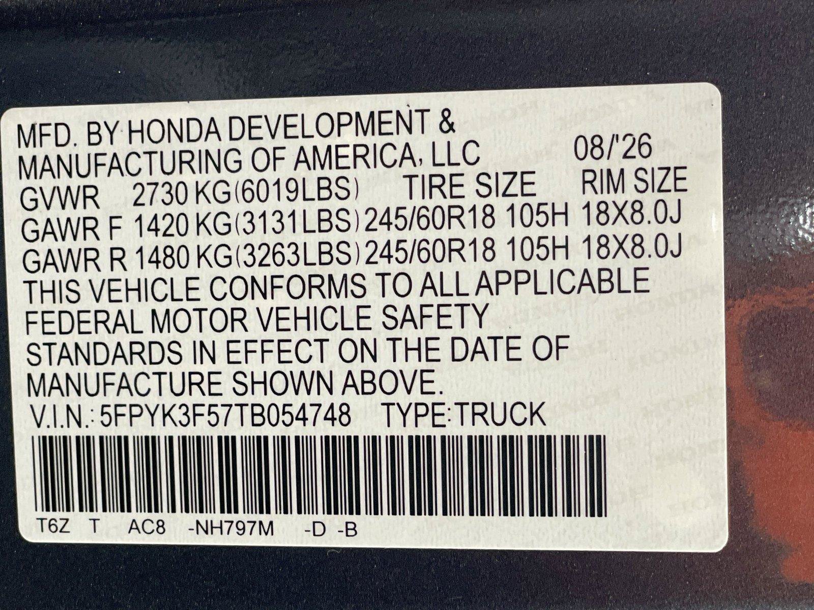 New 2026 Honda Ridgeline RTL image 25