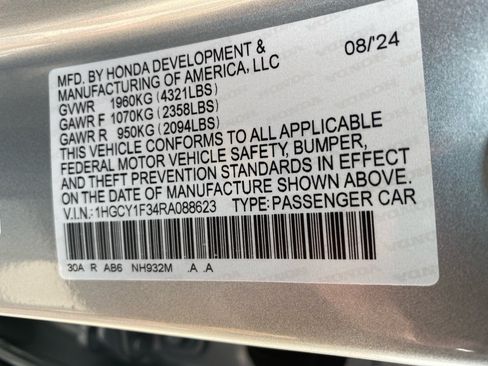Certified 2024 Honda Accord EX image 39