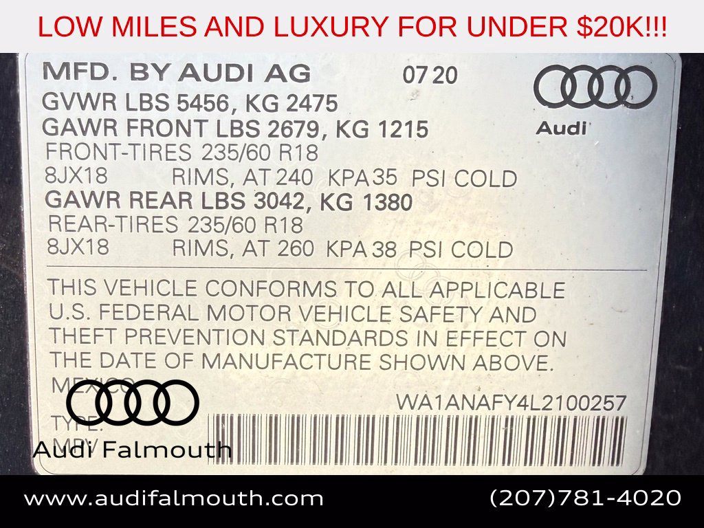 Used 2020 Audi Q5 2.0T Premium w/ Convenience Package AWD/4WD image 51