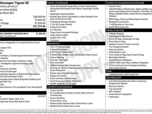 Used 2020 Volkswagen Tiguan SE w/ Panoramic Sunroof Package image 37