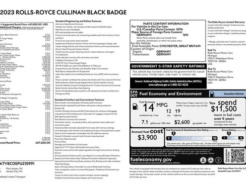Used 2023 Rolls-Royce Cullinan Black Badge w/ Leather Finishing Pack AWD/4WD image 2