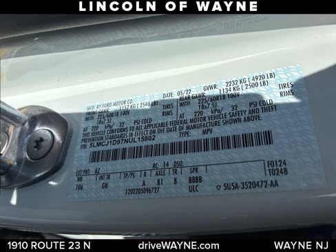 Certified 2022 Lincoln Corsair AWD w/ Equipment Group 101A image 28