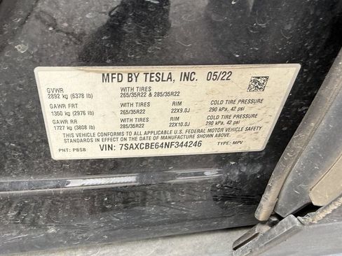 Used 2022 Tesla Model X Plaid AWD/4WD image 6