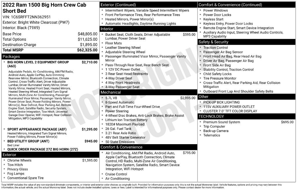 Used 2022 RAM 1500 Big Horn AWD/4WD image 23