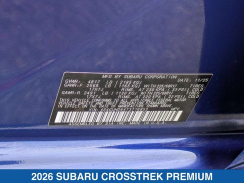 Certified 2026 Subaru Crosstrek 2.5i Premium AWD/4WD image 38