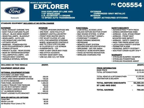 Used 2023 Ford Explorer ST-Line w/ Class IV Trailer Tow Package AWD/4WD image 2