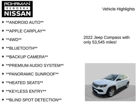 Used 2022 Jeep Compass Latitude w/ Sun and Sound Group AWD/4WD image 7