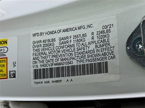 Certified 2021 Honda Accord EX image 34