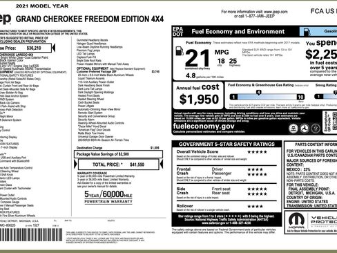 Used 2021 Jeep Grand Cherokee Freedom Edition AWD/4WD image 6