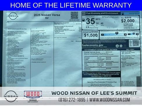 New 2025 Nissan Versa SV w/ Trunk Package image 9