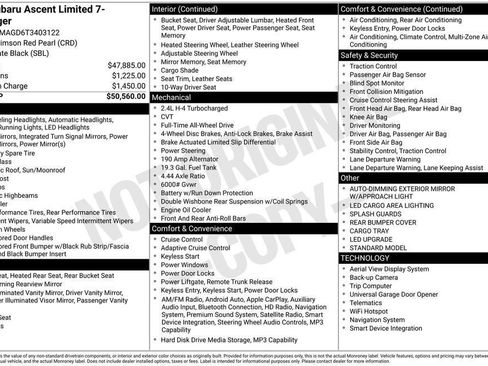 Certified 2026 Subaru Ascent Limited AWD/4WD image 6