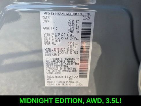 Used 2024 Nissan Murano SV w/ SV Midnight Edition Package AWD/4WD image 19