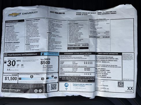 Used 2023 Chevrolet Malibu RS w/ LPO, Floor Liner Package image 31