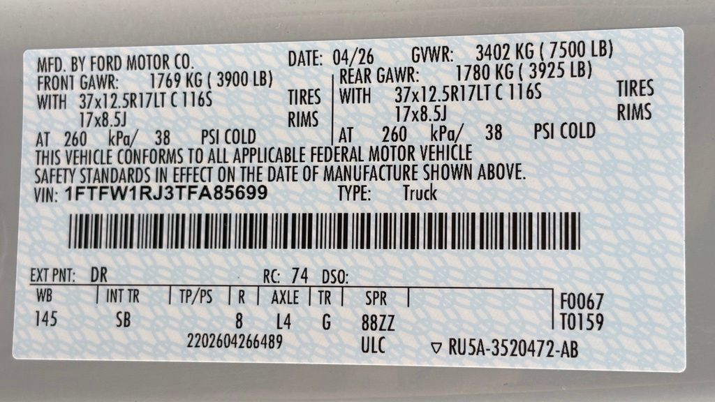 Certified 2026 Ford F150 Raptor w/ Equipment Group 803A Raptor R AWD/4WD image 55