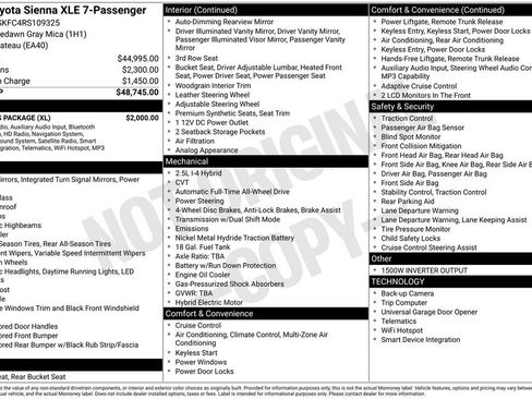 Used 2024 Toyota Sienna XLE w/ XLE Plus Package image 32
